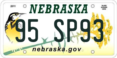 NE license plate 95SP93