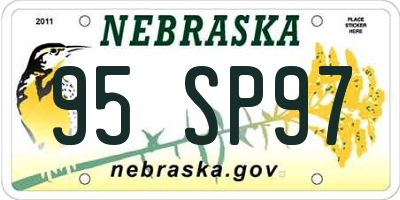 NE license plate 95SP97