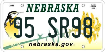 NE license plate 95SR98