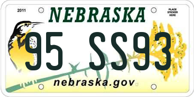 NE license plate 95SS93