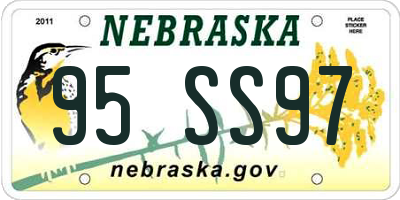 NE license plate 95SS97