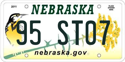 NE license plate 95ST07