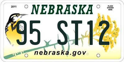 NE license plate 95ST12