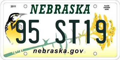 NE license plate 95ST19