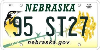 NE license plate 95ST27