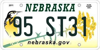 NE license plate 95ST31