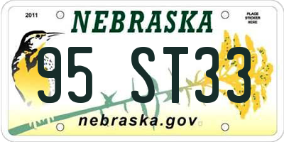 NE license plate 95ST33