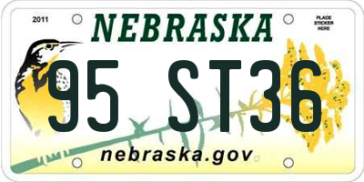 NE license plate 95ST36