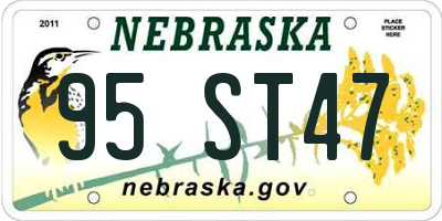 NE license plate 95ST47