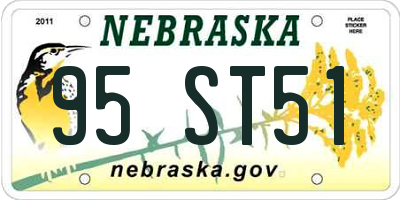 NE license plate 95ST51