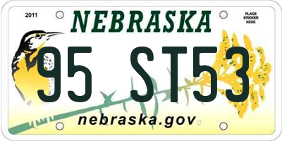 NE license plate 95ST53