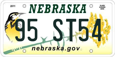 NE license plate 95ST54