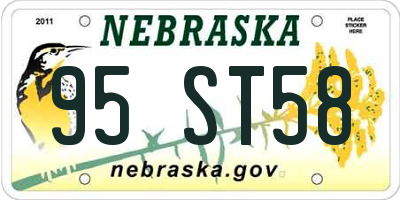 NE license plate 95ST58