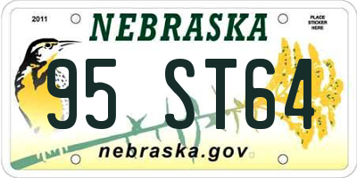 NE license plate 95ST64