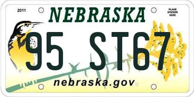 NE license plate 95ST67