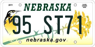 NE license plate 95ST71
