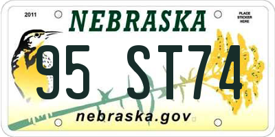 NE license plate 95ST74