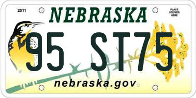 NE license plate 95ST75