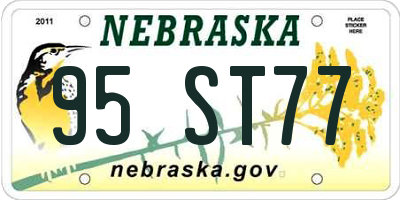 NE license plate 95ST77