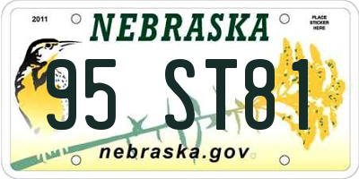 NE license plate 95ST81