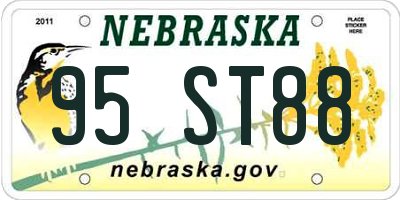 NE license plate 95ST88