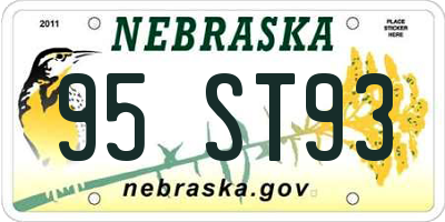 NE license plate 95ST93