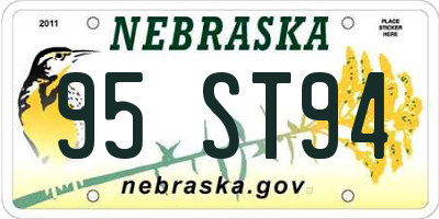 NE license plate 95ST94