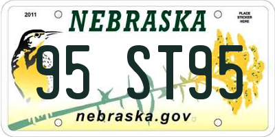 NE license plate 95ST95