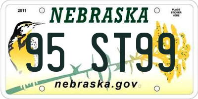 NE license plate 95ST99