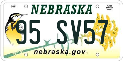 NE license plate 95SV57