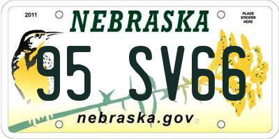 NE license plate 95SV66