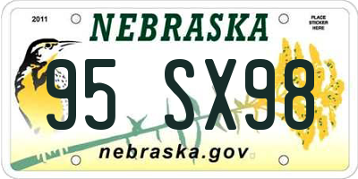 NE license plate 95SX98