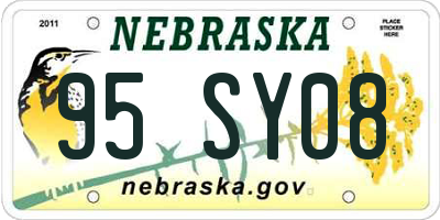 NE license plate 95SY08