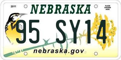 NE license plate 95SY14