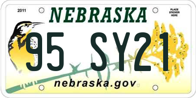 NE license plate 95SY21