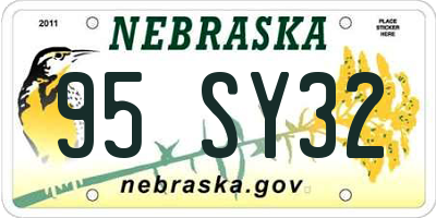 NE license plate 95SY32