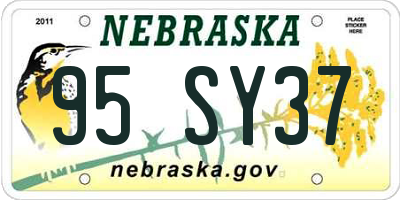 NE license plate 95SY37