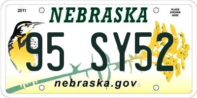 NE license plate 95SY52