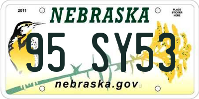 NE license plate 95SY53