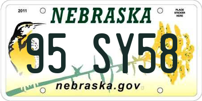 NE license plate 95SY58