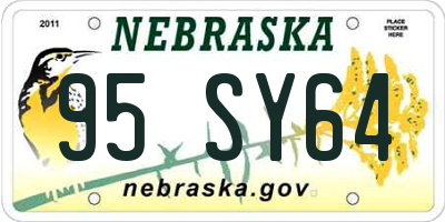 NE license plate 95SY64