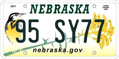 NE license plate 95SY77