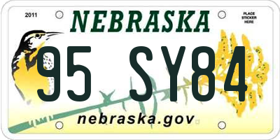 NE license plate 95SY84