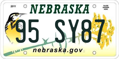 NE license plate 95SY87