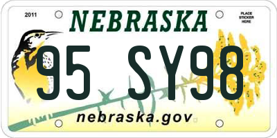 NE license plate 95SY98