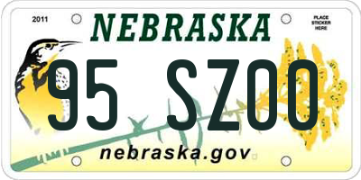 NE license plate 95SZ00