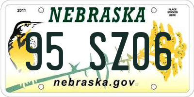 NE license plate 95SZ06