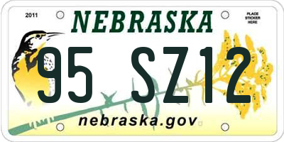 NE license plate 95SZ12