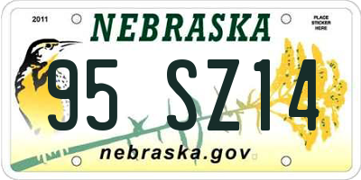 NE license plate 95SZ14