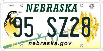 NE license plate 95SZ28